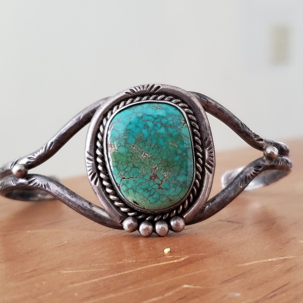 Antique Turquoise and Silver Bracelet